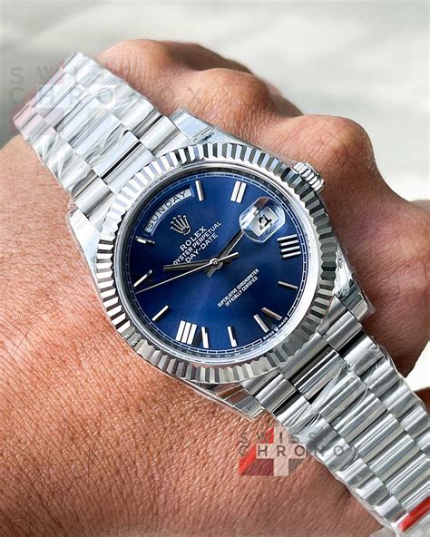 rolex day date 40 blue dial price